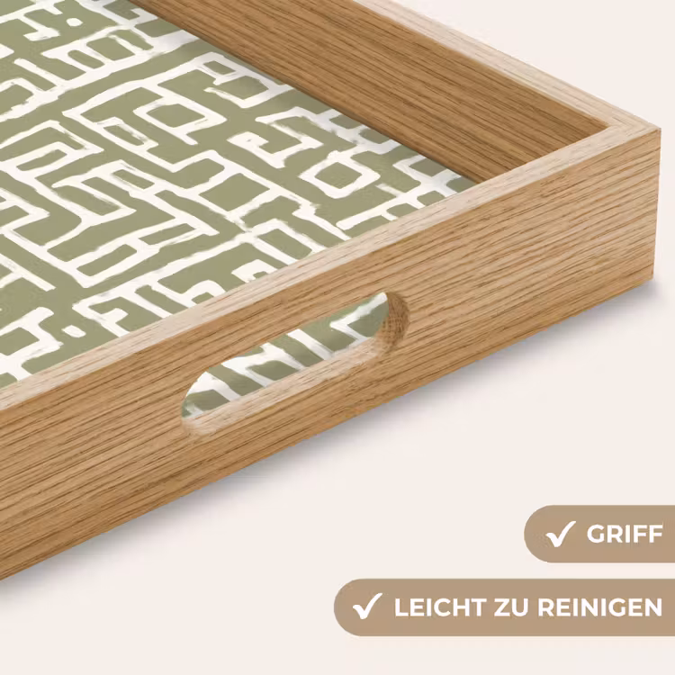 Grafisch - Patroon - Groen Dienblad Rechthoek middel 911 -USP_HandgreepDE