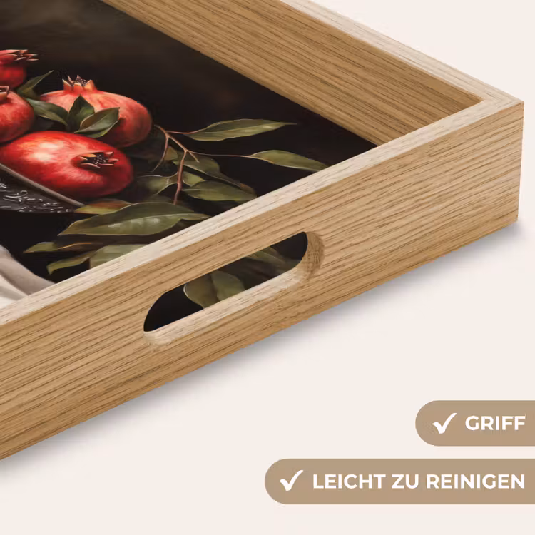 Granaatappels - Klassiek - Vintage Dienblad Rechthoek middel -USP_HandgreepDE