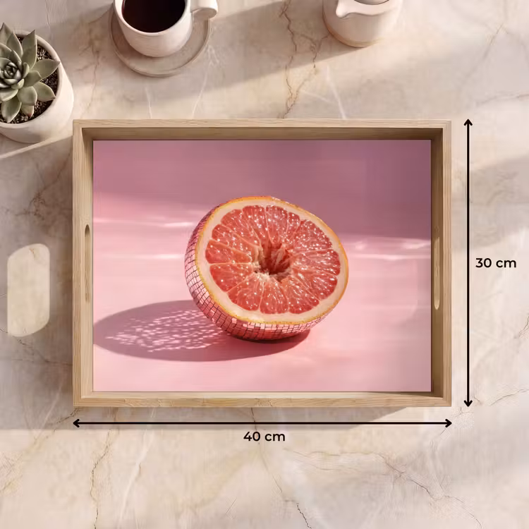 Grapefruit - Roze - Disco - Shiny Dienblad Rechthoek middel -USP_Formaat