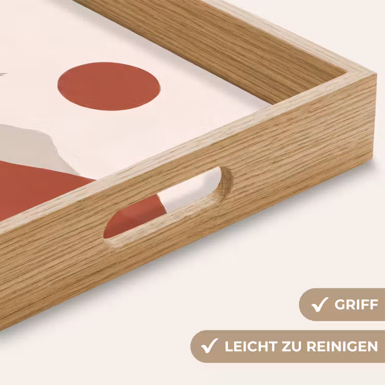 Gras - Landschap - Natuur - Abstract - Beige Dienblad Rechthoek middel -USP_HandgreepDE