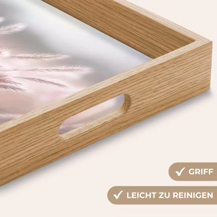 Graspluimen - Wind - Beige - Mistig Dienblad Rechthoek middel -USP_HandgreepDE