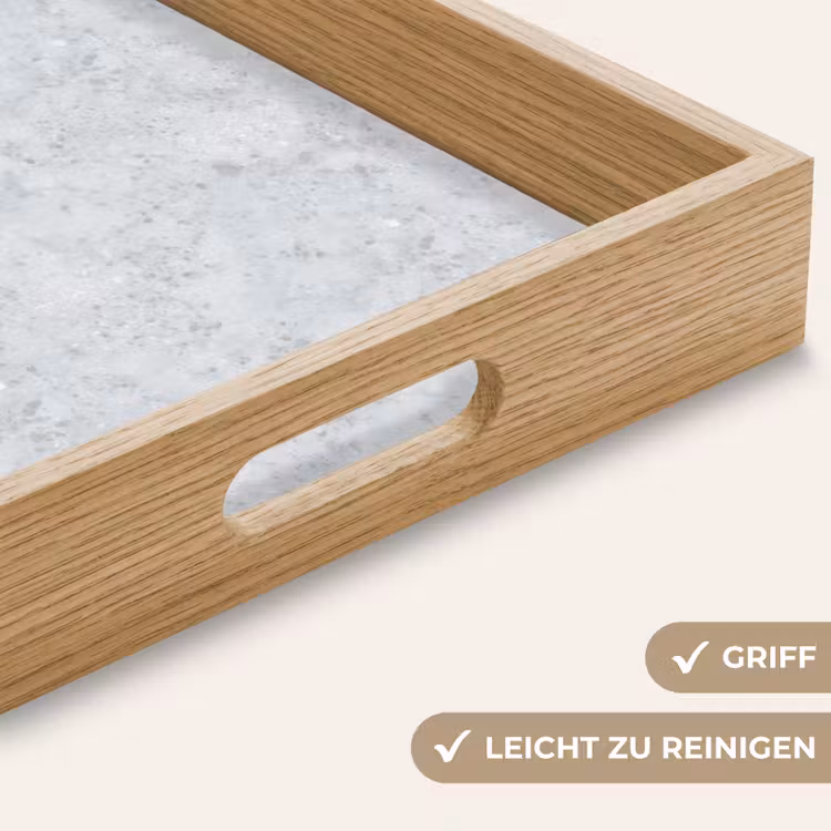 Grijs - Terrazzo-effect - Beton Dienblad Rechthoek middel 911 -USP_HandgreepDE