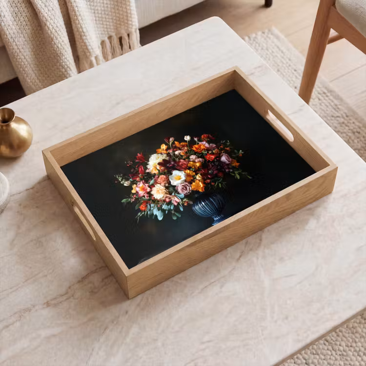 Groot - Bloemen - Vaas - Boeket Dienblad Rechthoek middel -sfeer1