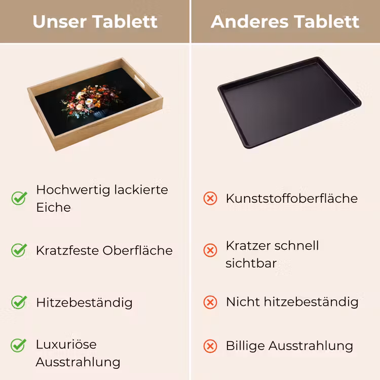 Groot - Bloemen - Vaas - Boeket Dienblad Rechthoek middel -USP_VergelijkingDE