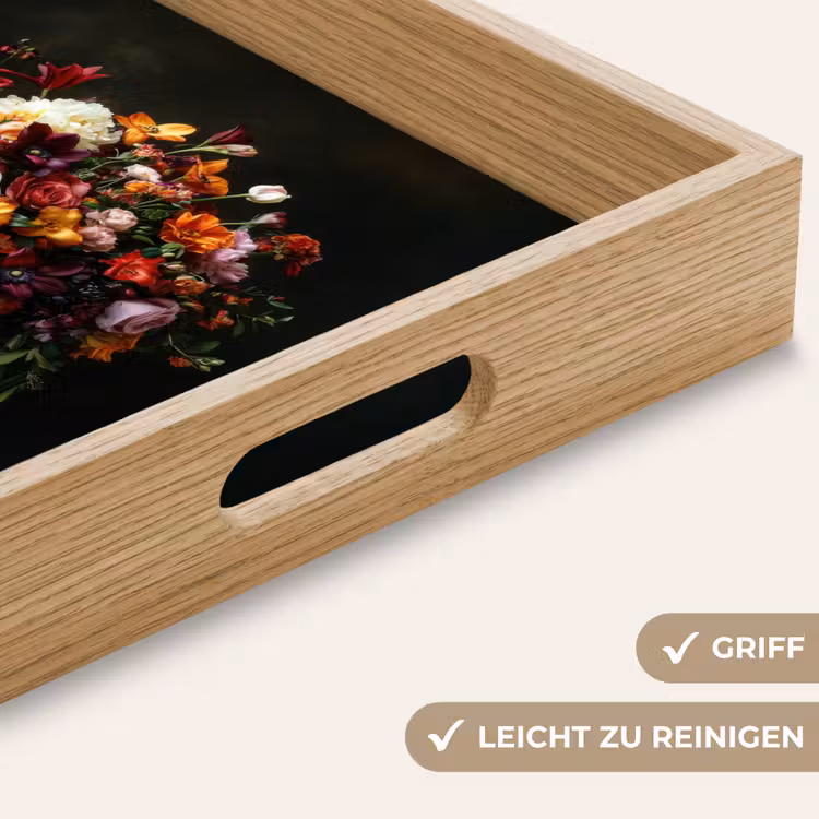 Groot - Bloemen - Vaas - Boeket Dienblad Rechthoek middel -USP_HandgreepDE