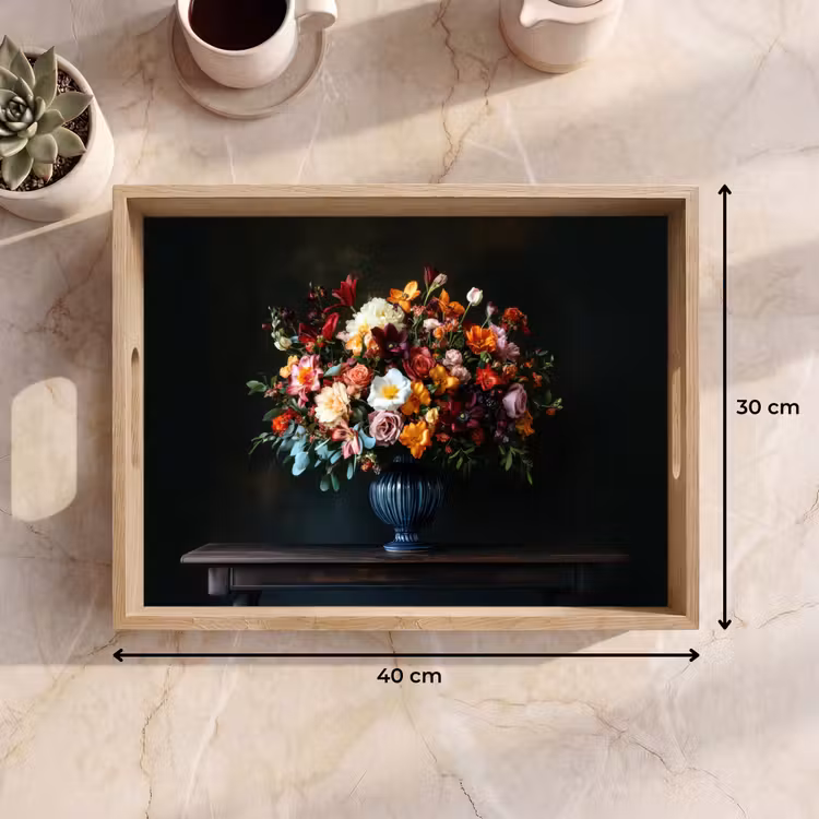 Groot - Bloemen - Vaas - Boeket Dienblad Rechthoek middel -USP_Formaat