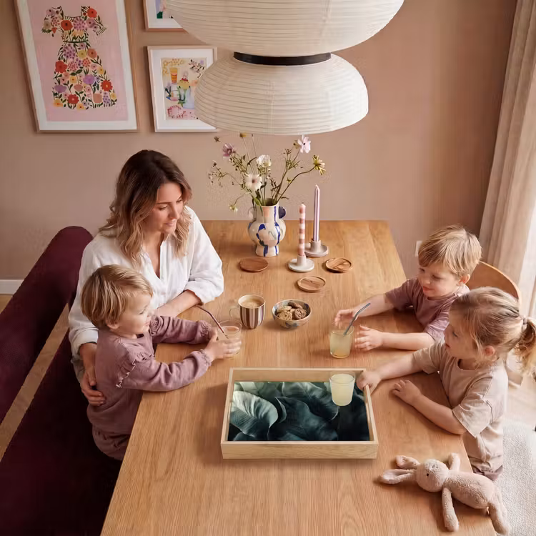 Groen - Bladeren - Glad - Nerven Dienblad Rechthoek middel -sfeer4