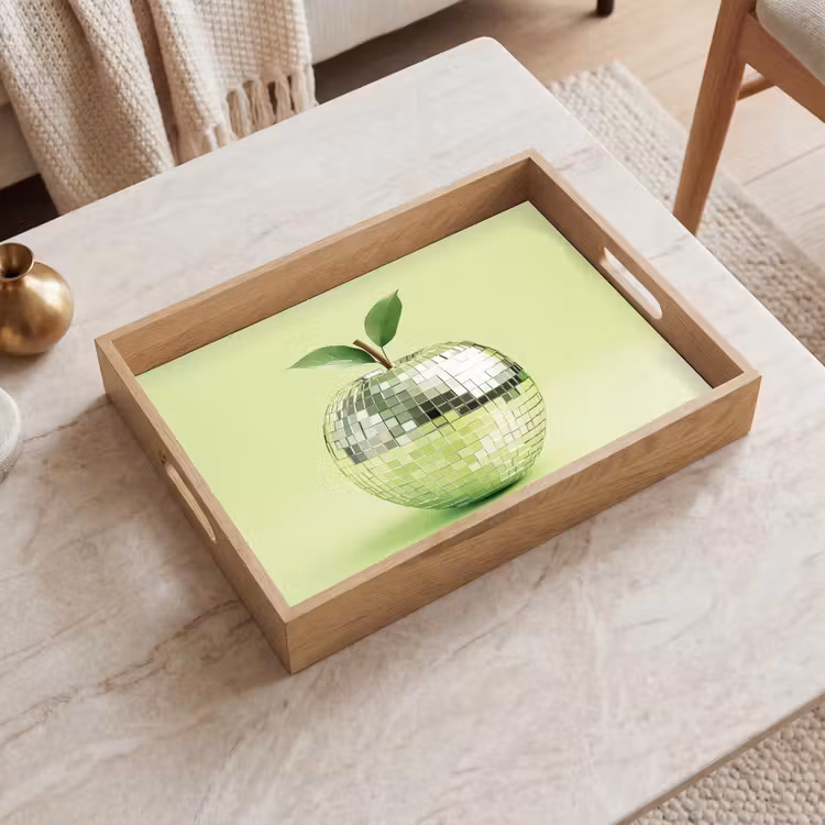 Groen - Disco - Decoratie - Appel Dienblad Rechthoek middel -sfeer1