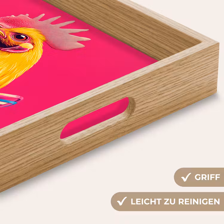 Haan - Kleurrijk - Kimono - Roze Dienblad Rechthoek middel -USP_HandgreepDE
