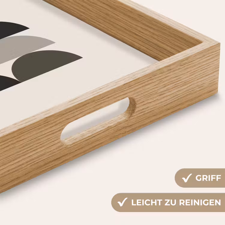 Halve cirkels - Aardetinten - Grafisch Dienblad Rechthoek middel -USP_HandgreepDE