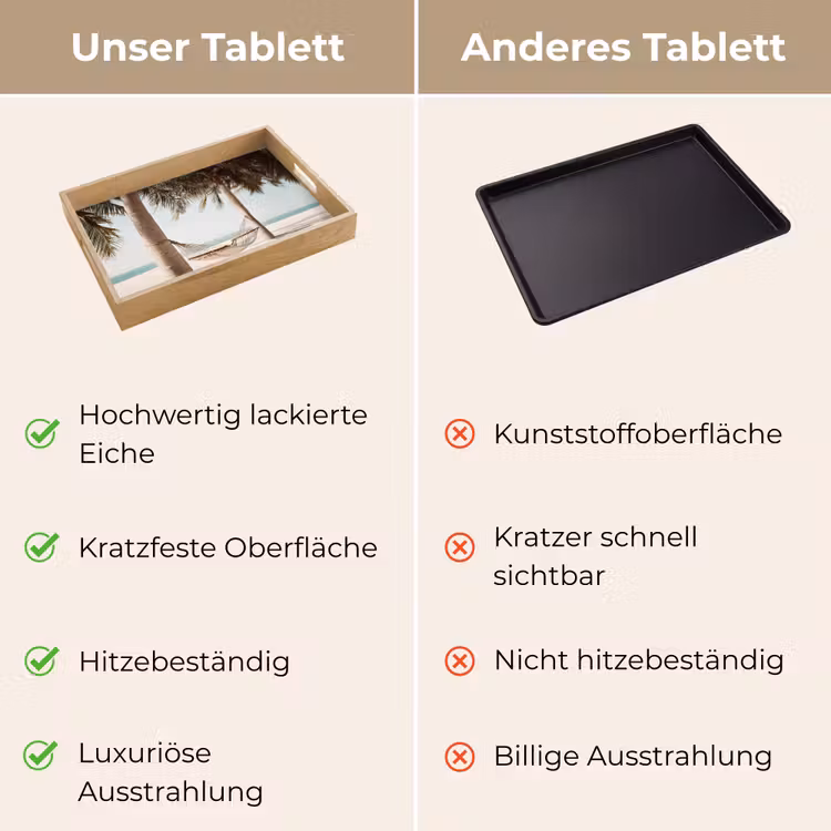 Hangmat - Palmbomen - Strand - Zee Dienblad Rechthoek middel -USP_VergelijkingDE