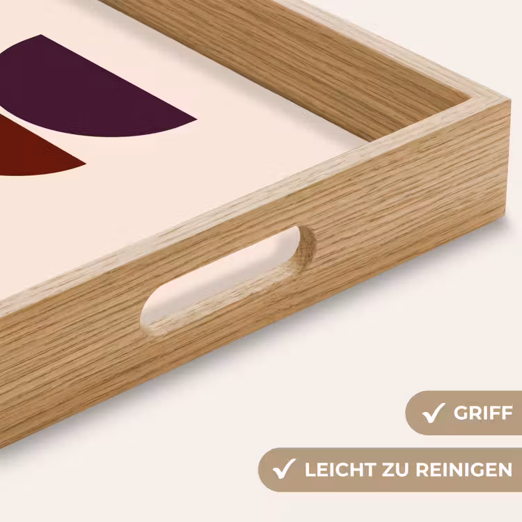 Harmonieus - Symmetrisch - Rood Dienblad Rechthoek middel -USP_HandgreepDE