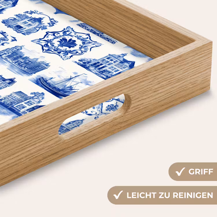 Huizen - Schepen - Blauw Dienblad Rechthoek middel 911 -USP_HandgreepDE