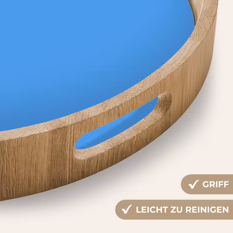 Bright - Azure - Blauw Dienblad Rond middel 914 -USP_HandgreepDE