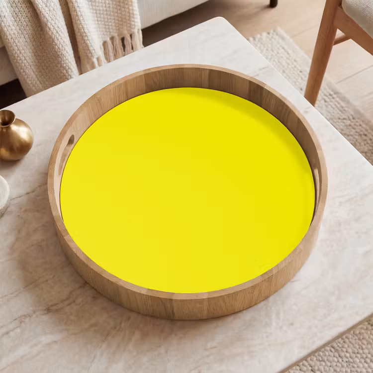 Bright - Canary - Geel Dienblad Rond middel 914 -sfeer1