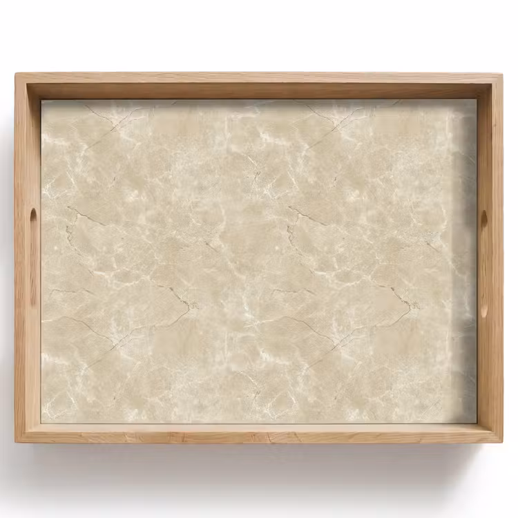 Lichtbeige - Marmer - Diffusie adering Dienblad Rechthoek middel 911 -z3d_shopping
