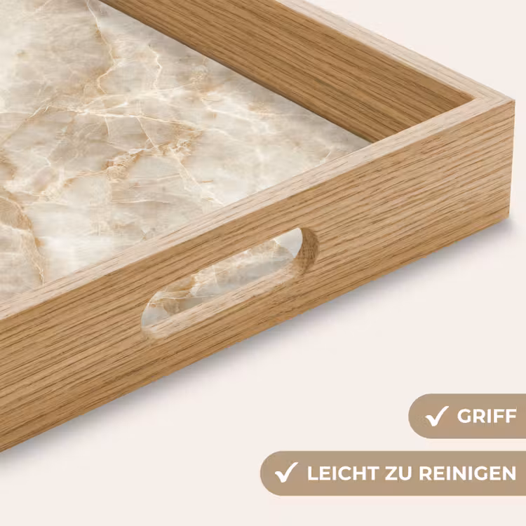 Lichtbeige - Onyx - Subtiel Dienblad Rechthoek middel 911 -USP_HandgreepDE