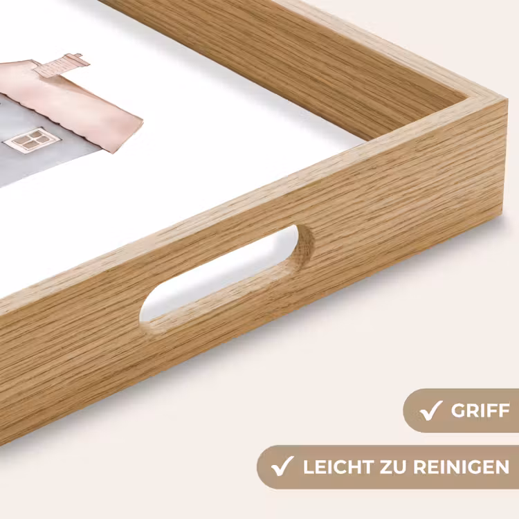 Lichtblauw - Huisje - Mama - Tekst Dienblad Rechthoek middel -USP_HandgreepDE