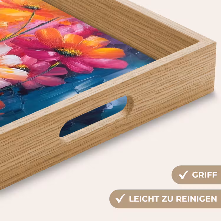 Felle bloemen - Dynamisch - Levendig Dienblad Rechthoek middel -USP_HandgreepDE