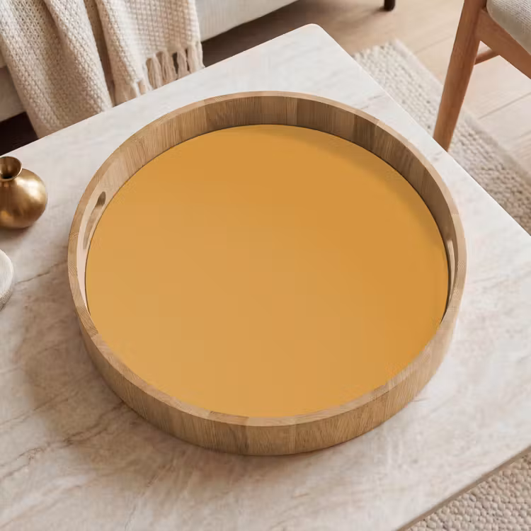 Autumn - Mustard - Geel Dienblad Rond middel 914 -sfeer1