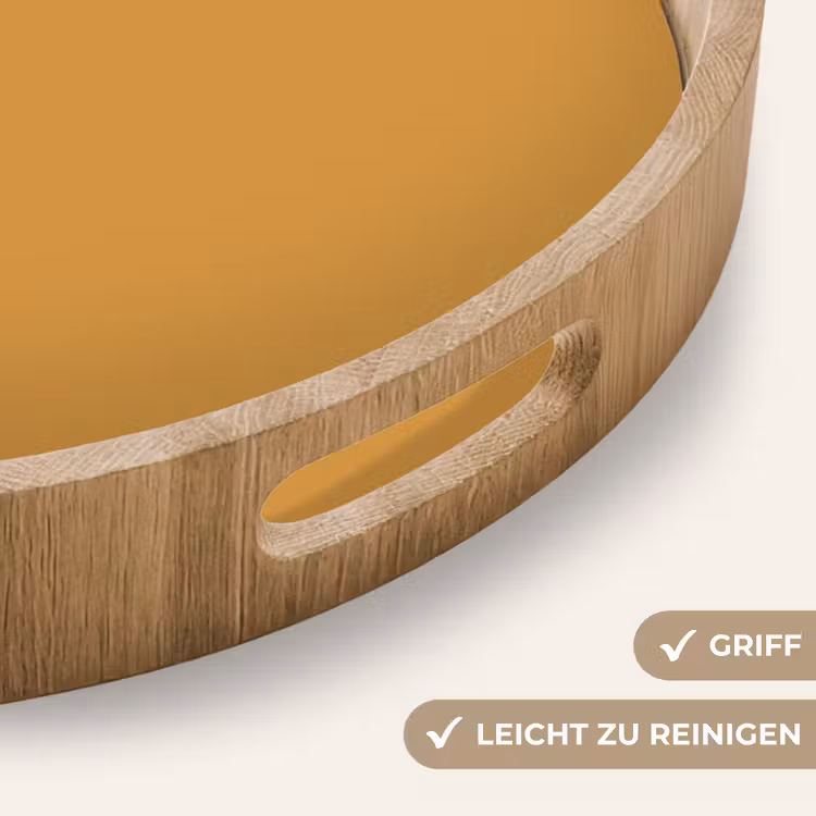 Autumn - Mustard - Geel Dienblad Rond middel 914 -USP_HandgreepDE
