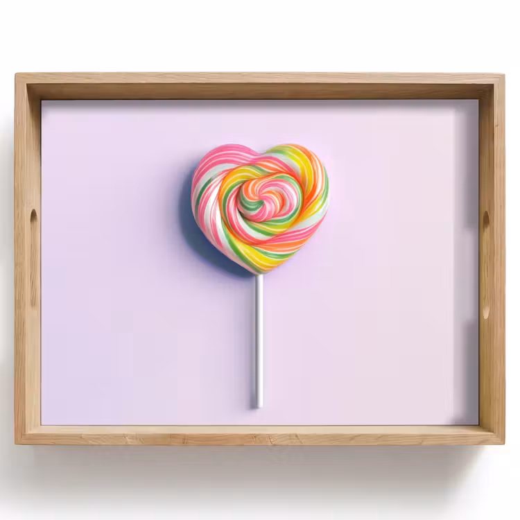 Hart - Lolly - Snoep Dienblad Rechthoek middel -z3d_shopping