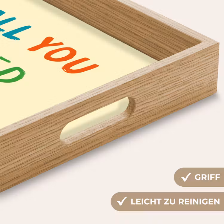 Hartje - Moeder - Tekst - Kleurrijk Dienblad Rechthoek middel -USP_HandgreepDE