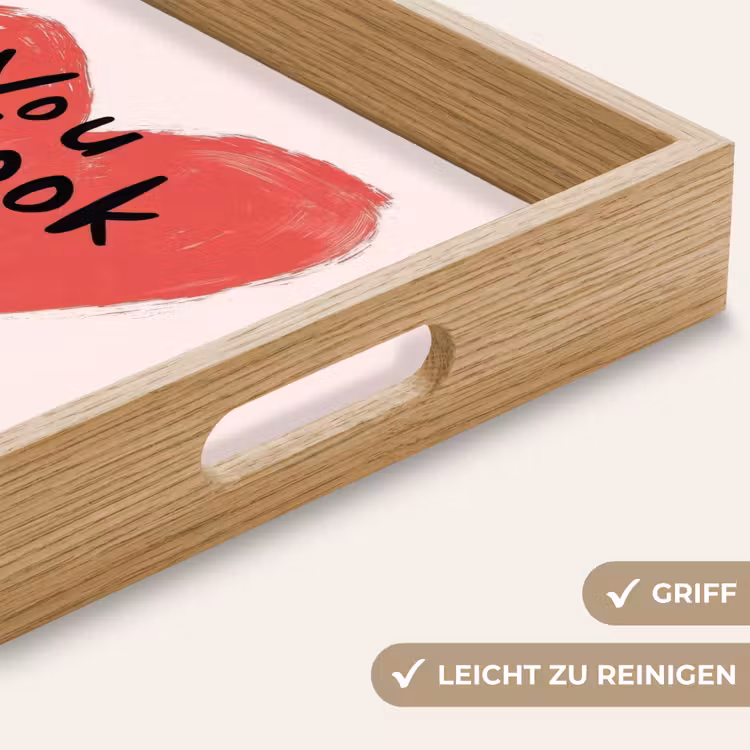 Hart - Rood - Valentijn Dienblad Rechthoek middel -USP_HandgreepDE