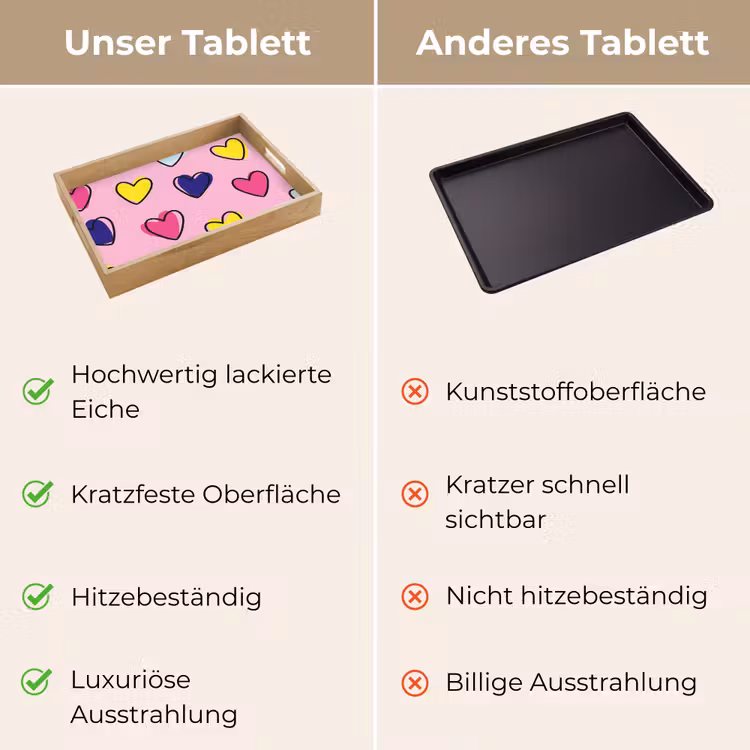 Hartjes - Valentijn - Patroon - Kleurrijk Dienblad Rechthoek middel -USP_VergelijkingDE