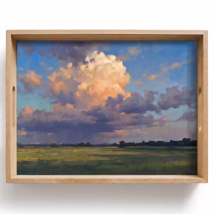 Lucht - Wolken - Landschap - Modern - Oranje Dienblad Rechthoek middel -z3d_shopping