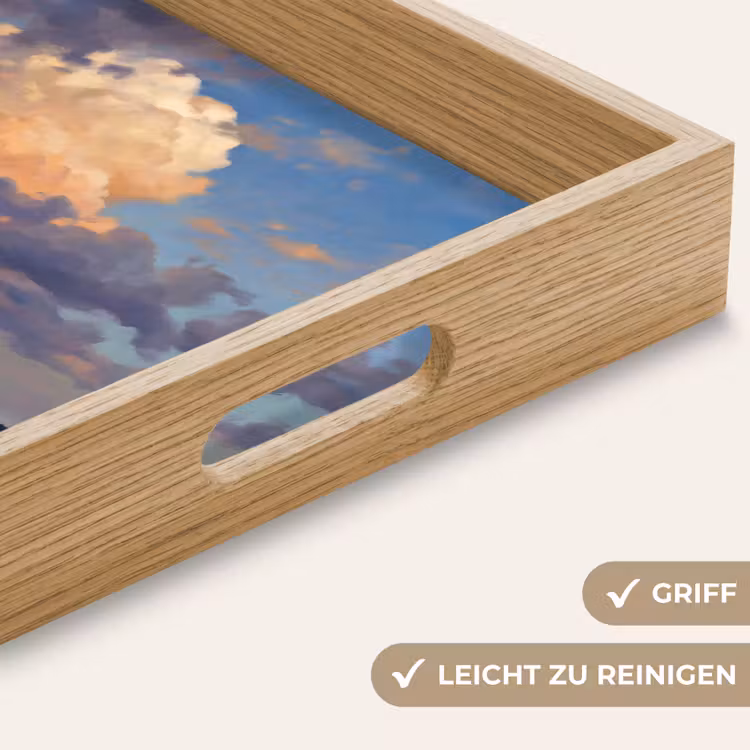 Lucht - Wolken - Landschap - Modern - Oranje Dienblad Rechthoek middel -USP_HandgreepDE