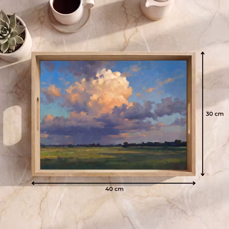 Lucht - Wolken - Landschap - Modern - Oranje Dienblad Rechthoek middel -USP_Formaat