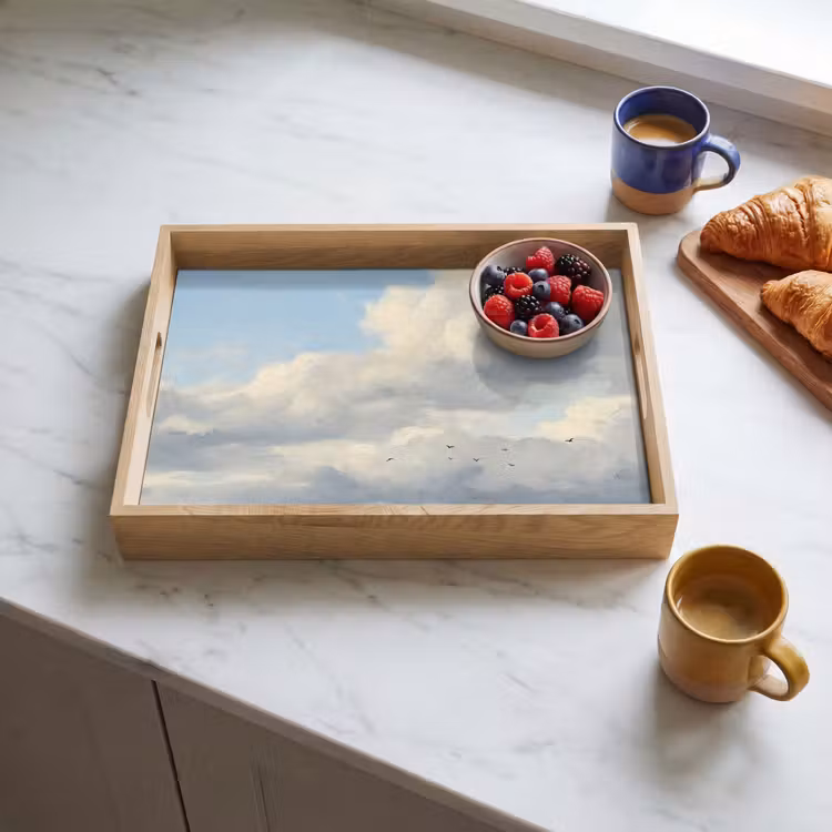 Lucht - Wolken - Natuur - Klassiek - Blauw Dienblad Rechthoek middel -sfeer2
