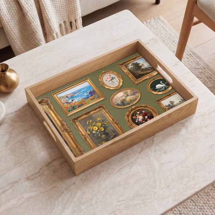 Hert - Bos - Natuur - Klassiek - Dieren Dienblad Rechthoek middel -sfeer1