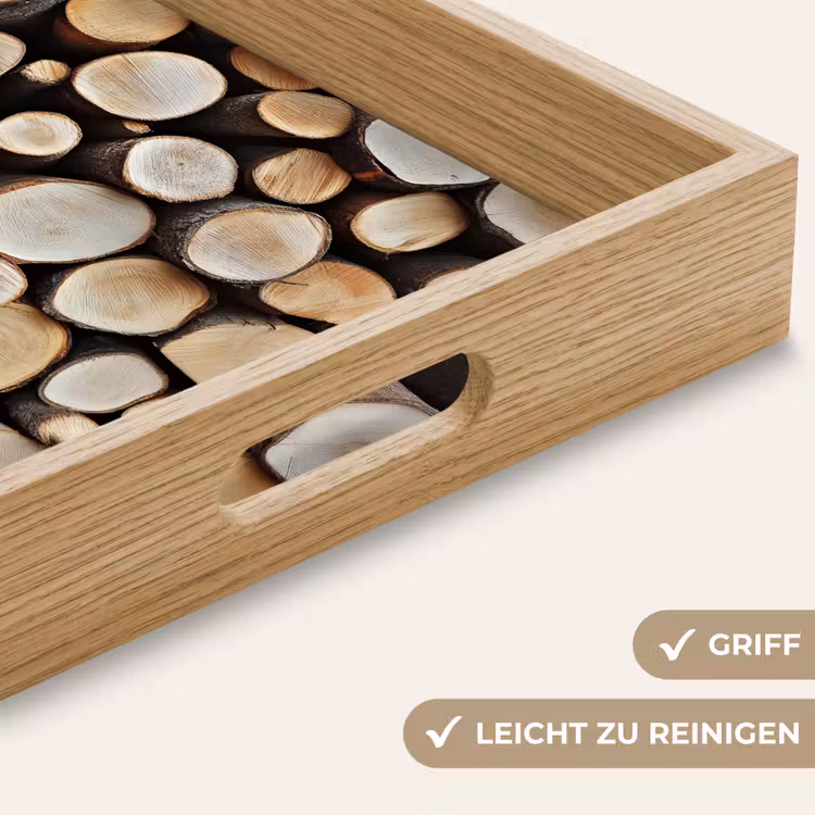 Hout - Boomstammen - Textuur Dienblad Rechthoek middel -USP_HandgreepDE