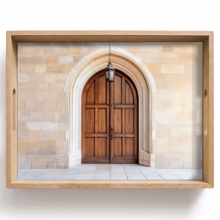 Houten - Deur - Lantaarn Dienblad Rechthoek middel -z3d_shopping