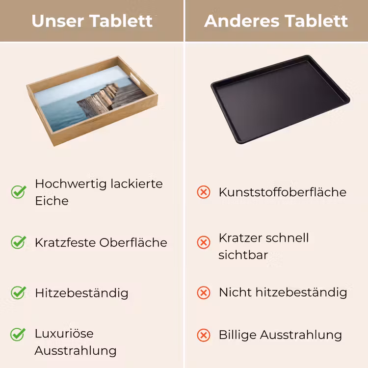 Houten steiger - Helderblauwe lucht Dienblad Rechthoek middel -USP_VergelijkingDE