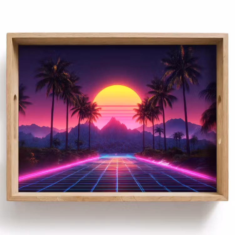 Horizon - Palmbomen - Bergen - Geel Dienblad Rechthoek middel -z3d_shopping