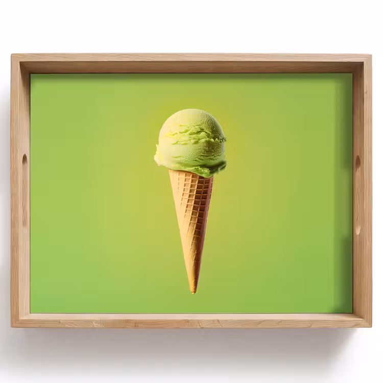 Hoorntje - Schepijs - Groen Dienblad Rechthoek middel -z3d_shopping