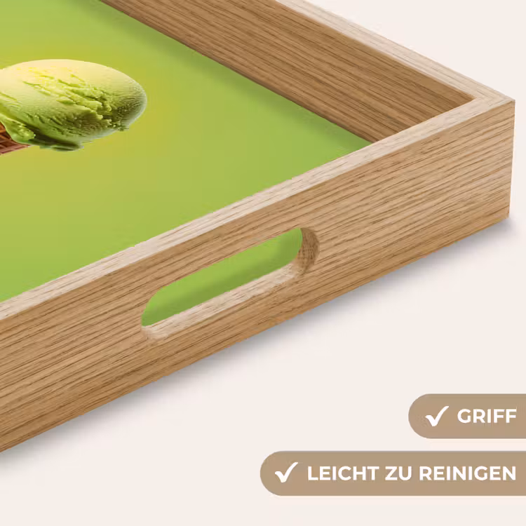 Hoorntje - Schepijs - Groen Dienblad Rechthoek middel -USP_HandgreepDE
