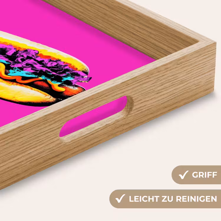 Hotdog - Roze - Retro Dienblad Rechthoek middel -USP_HandgreepDE
