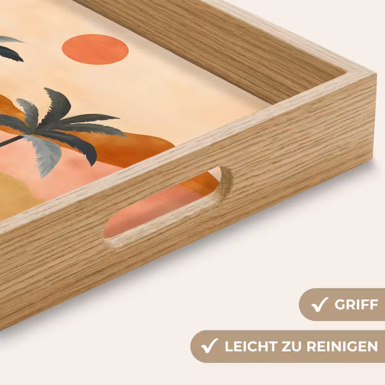 Heuvels - Palmbomen - Abstract Dienblad Rechthoek middel -USP_HandgreepDE