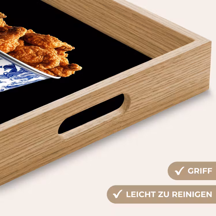 Kip - Bucket - Delfts blauw - Lekker Dienblad Rechthoek middel -USP_HandgreepDE