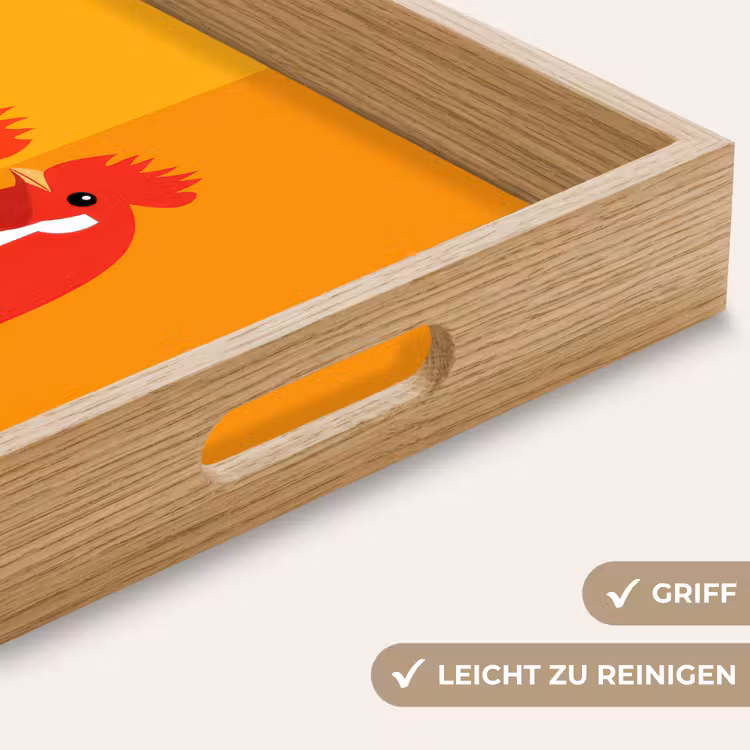 Kippen - Oranje - Vlakken Dienblad Rechthoek middel -USP_HandgreepDE