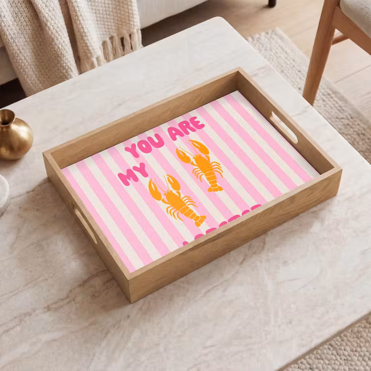 Lobster - Love - Valentijn Dienblad Rechthoek middel -sfeer1