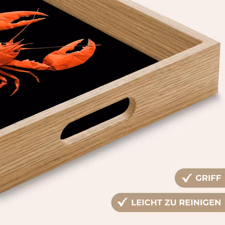 Kreeft - Papier - Origami papier - Rood Dienblad Rechthoek middel -USP_HandgreepDE