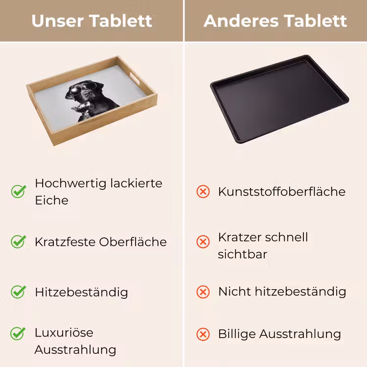 Hond - Zwart - Wijnglas - Zonnebril Dienblad Rechthoek middel -USP_VergelijkingDE
