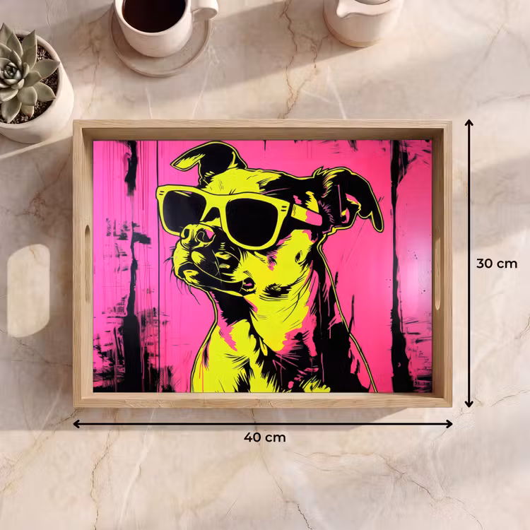 Hond - Zonnebril - Roze - Art Dienblad Rechthoek middel -USP_Formaat
