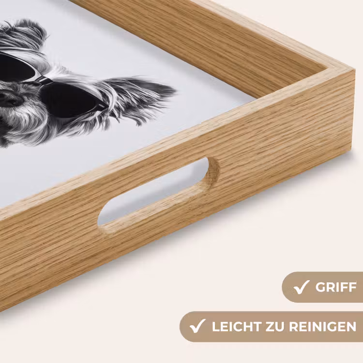 Hondje - Wijnglas - Zonnebril - Enthousiast Dienblad Rechthoek middel -USP_HandgreepDE