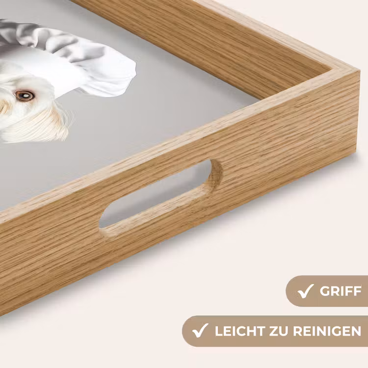 Hond - Wit - Kok Dienblad Rechthoek middel -USP_HandgreepDE
